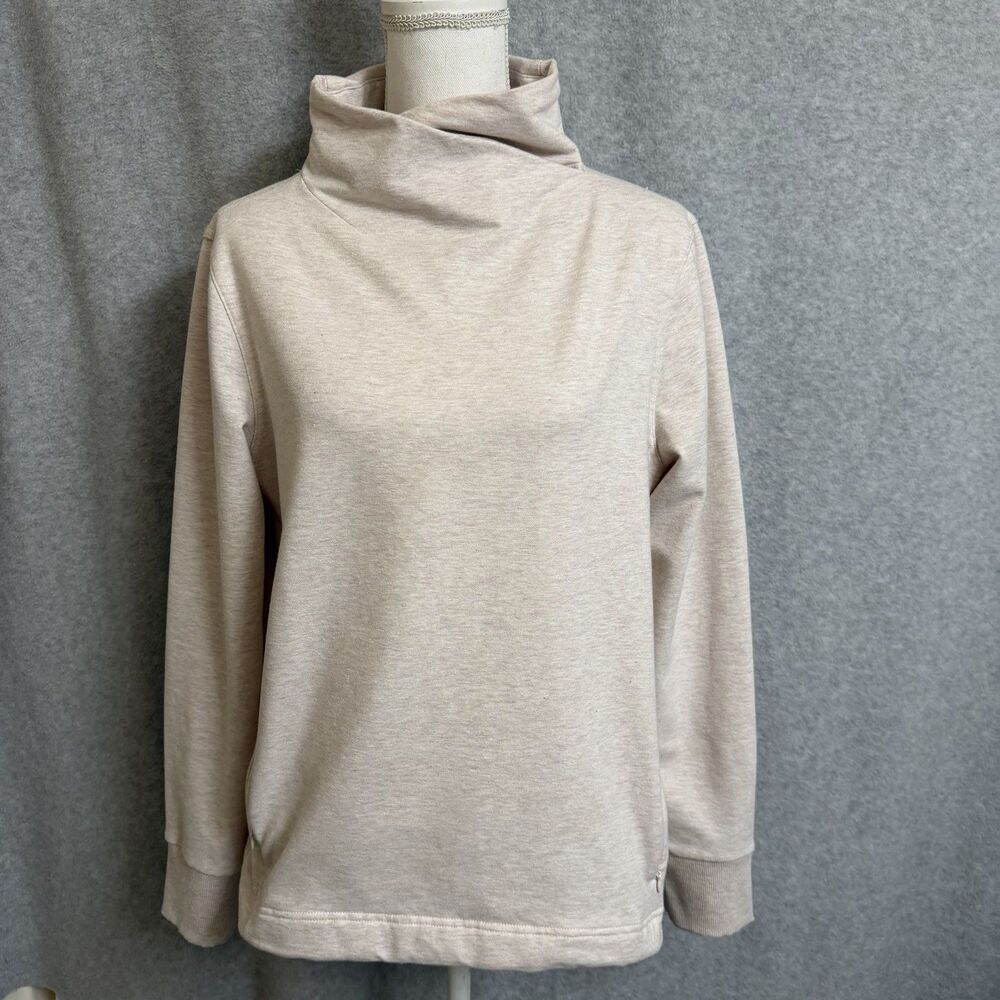 Yogalicious Women's M Cloud Plush Weekend Chic Sweatshirt Oatmeal Funnel Neck